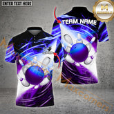 Maxcorner Bowling Ball & Pins Genki Impact Multicolor Option Customized Name 3D Shirt (4 Colors)