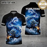 Maxcorners Flying Dragon Bowling Jersey Multicolor Customized Name, Team Name 3D Polo Shirt (4 Colors)