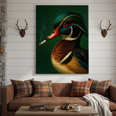 Maxcorners Wood Duck Wall Art Canvas - Vibrant Wildlife Cabin Decor - Unique Hunting Lodge Artwork