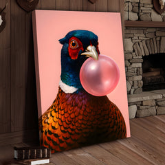 Maxcorners Funny Pheasant Canvas Wall Art – Unique Hunting Cabin Decor & Perfect Gift for Hunters