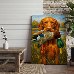 Maxcorners Rustic Hunting Wall Art – Dog and Duck Canvas Print