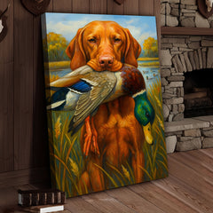 Maxcorners Rustic Hunting Wall Art – Dog and Duck Canvas Print