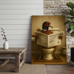 Maxcorners Phesan Reading News Smoking Bathroom Wall Art – Rustic Decor for Men, Hilarious Gift for Men, Hunter