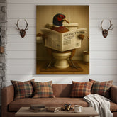 Maxcorners Phesan Reading News Smoking Bathroom Wall Art – Rustic Decor for Men, Hilarious Gift for Men, Hunter