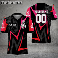 Maxcorners Volleyball Flame Pattern Color Options Personalized 3D V-neck T-Shirt