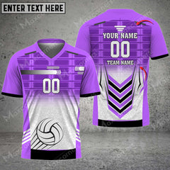 Maxcorners Volleyball Color Options Custom Name V-neck T-Shirt