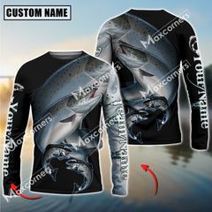 Maxcorner Chinook Fishing Fishskin Pattern Personalized 3D Long Sleeve Shirt
