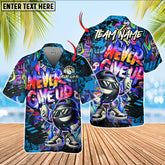 Maxcorners Bowling Never Give Up Graffiti Pattern Multicolor Customized Name, Team Name 3D Hawaiian Shirt (4 Colors)