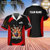 Maxcorners Strike Bowling Multicolor Customized Name, Team Name Hawaiian Shirt (4 Colors)