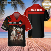 Maxcorners Funny Bowling & Pins Multicolor Customized Name, Team Name Hawaiian Shirt (4 Colors)