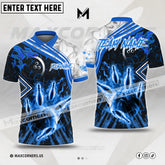 Maxcorners Bowling & Pins Fire And Smoke Multicolor Option Customized Name, Team Name 3D Polo Shirt (4 Colors)