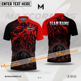 Maxcorners Billiard Ball 8 Thunder Fire Ball Multicolor Options Personalized Name, Team Name 3D Polo Shirt (4 Colors)