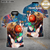 Maxcorners Bowling Bear Colorful Multicolor Options Personalized Name, Team Name 3D Shirt (4 Colors)