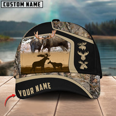 Maxcorners Premium Couple Moose Hunting Collab Artist Classic Personalized Cap