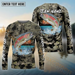 Maxcorners Trout Fishing Camouflage Customize Name 3D Shirts