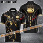 Maxcorners Bowling Ball Crown Multicolor Options Personalized Name, Team Name 3D Shirt (4 Colors)