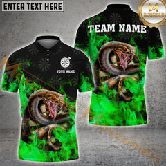 Maxcorners Darts Snake Fire Pattern Personalized Name, Team Name 3D Shirt (4 colors)