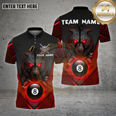 Maxcorners Billiards Wolf Flame 8 Ball Multicolor Options Personalized Name, Team Name Unisex 3D Shirt