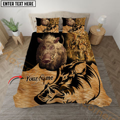 Maxcorners Hunting Wilderness Soul Bedding Set 3D Print Custom Name (Deer/Moose/Boar/Duck)