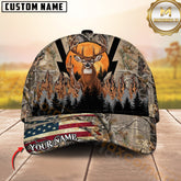 Maxcorners Funny Deer Hunting Middle Finger Sunset Orange Camo Personalized Name 3D Cap (4 Colors)
