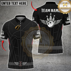 Maxcorners Bowling Superhero Armor Winged Ball Design Multi Options Personalized Name, Team Name 3D Shirt