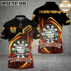 Maxcorners Darts Fiery Dartboard Crazy Face Multicolor Options Personalized Name, Team Name Unisex 3D Shirt