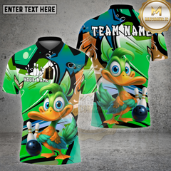 Maxcorners Bowling Shirt Cartoon Duck Graffiti Multioptions Personalized Name, Team Name Unisex 3D Shirt (4 Colors)