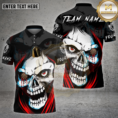 Maxcorners Darts Shirt Skull Face Eyes Multioptions Personalized Name, Team Name Unisex 3D Shirt (4 Colors)