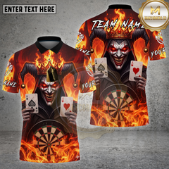 Maxcorners Darts Shirt Evil Joker Fire Cards Multioptions Personalized Name, Team Name Unisex 3D Shirt (4 Colors)