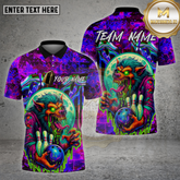 Maxcorners Bowling Shirt Neon Werewolf Acid Drip Multioptions Personalized Name, Team Name Unisex 3D Shirt (4 Colors)