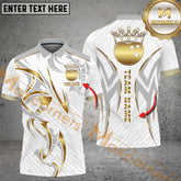 Maxcorners Bowling White Royal Crown Design Multicolor Options Personalized Name, Team Name 3D Shirt (4 Colors)