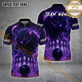 Maxcorners Bowling Wolf Electric Fury Multicolor Options Personalized Name, Team Name 3D Shirt (4 Colors)