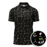Maxcorners Christmas Pattern Golf Shirt, Xmas Golf Shirt For Golfer, Funny Golf Shirt For Men