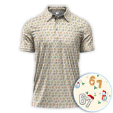 Maxcorners Festive 67 Christmas Pattern Polos, Holiday Golf Shirt For Golfer, Funny Golf Gift For Men
