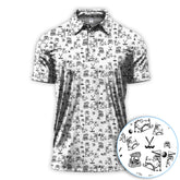 Maxcorners Christmas Golf Shirt For Men, Funny Xmas Dog Pattern Polos, Golf Shirt For Golfers
