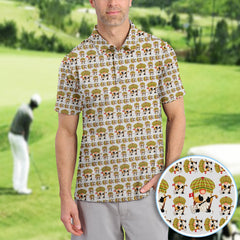 Maxcorners Funny Pattern Golf Shirt For Men, Christmas Golf Shirt, Golf Gift For Golfer