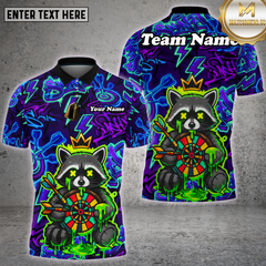 Maxcorners Raccoon Neon Graffiti Dartboard Multioptions Personalized Name, Team Name Unisex 3D Shirt (4 Colors)