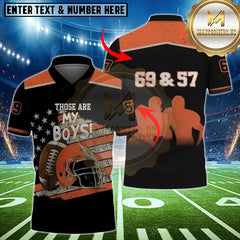 Maxcorners Rugby Those Are My Boys Football Multioptions Customized Name, Team Name 3D Shirt (5 Colors)