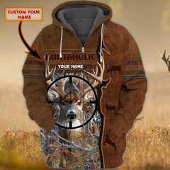 Maxcorners Custom Name Deer Hunting On The Mark Shirt 3D All Over Printed Clothes