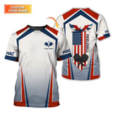 Maxcorners Men's Pickleball Shirt, Custom Name USA Flag Funny Pickleball Shirts, Gift For Pickleball Lover LM0509