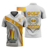 Maxcorners Golf and Beer That Why I Am Here Polo Shirts Golf Club Personalized Golf Apparel for Golfers
