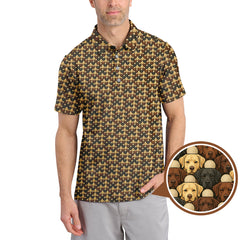 Maxcorners Labrador Pattern Golf Shirt, Dog Golf Shirt, Funny Labrador Golf Shirt For Golfers