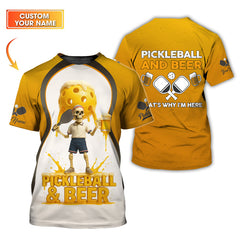 Maxcorners Custom Pickleball Shirt, Picklebeer Polo Shirt, Skeleton Pickleball and Beer, Funny Pickle ball, Gifts For Pickleball Players LM0509