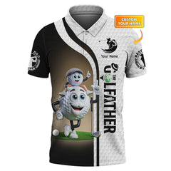 Maxcorners Custom Golf Dad Tee – The Golfather Shirt with Funny Golf Ball Design