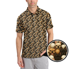 Maxcorners French Bulldog Golf Shirt For Men,Funny Pattern Golf Shirt, Dog Golf Shirt For Golfer