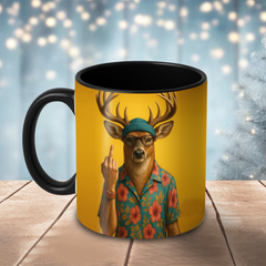 Maxcorners Deer Fukin' Finger Personalized 3D Ceramic Mug Printed