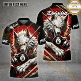 Maxcorners Billiard Bloody 8 Ball Wolf Jersey Multicolor Options Personalized Name, Team Name 3D Shirt (4 Colors)