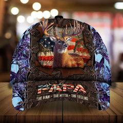 Maxcorners Papa Premium Hunter Camouflage 3D Multicolor Personalized Cap