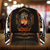 Maxcorners Deer Hunting US Flag Pattern 3D Multicolor Personalized Cap