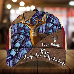 Maxcorners Premium Heart Line Leather Pattern 3D Multicolor Personalized Cap